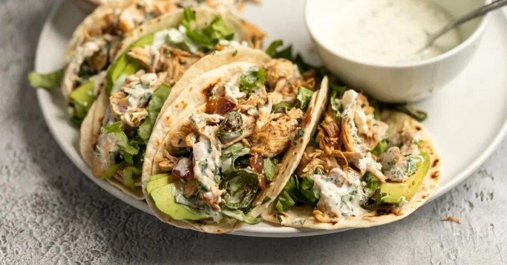 Cheesy Shredded Chicken Tacos