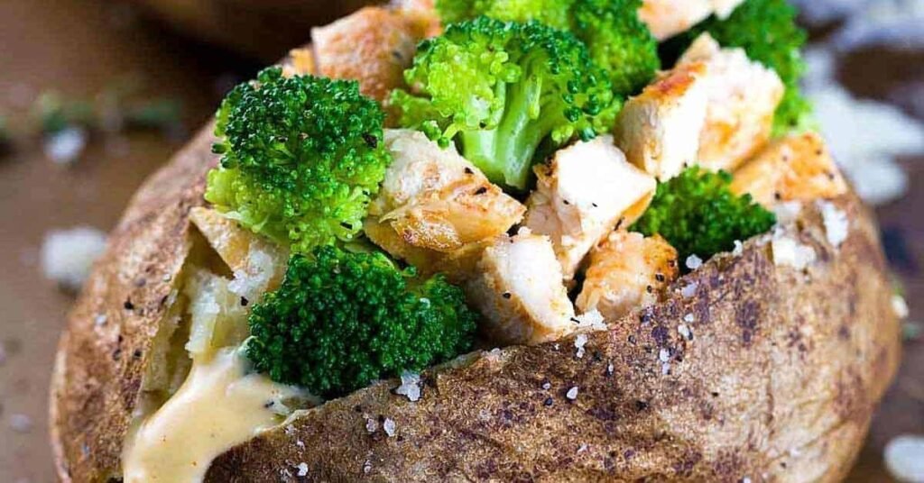 Shredded Chicken Stuffed Potatoes